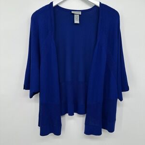 Catherines Cardigan Sweater Shrug Bolero‎ Size 2X Short Sleeve Stretch Knit Open